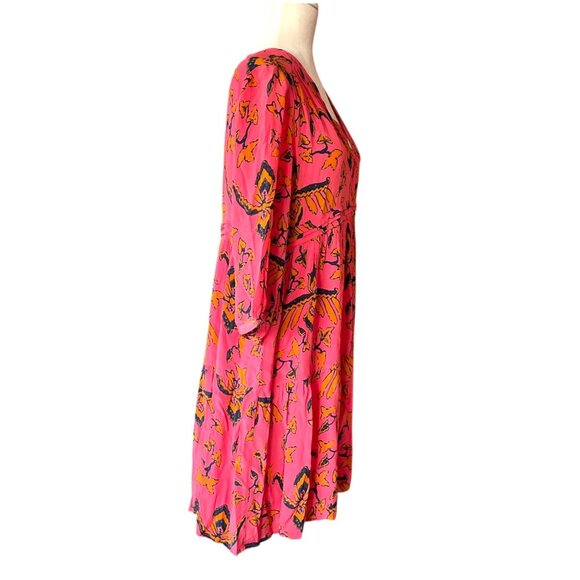 ba&sh Calix Pink and Black Floral Boho Mini Dress SZ 6 Cottagecore - Picture 3 of 15